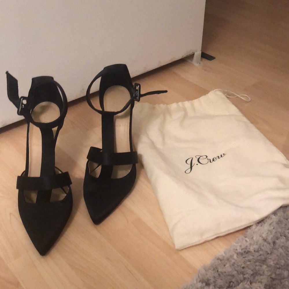 Satin Black Heels size 8.5